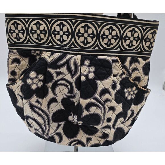 Vera bradley light and dark Quilted Floral Tote Bag With  Trim & Pockets - Picture 1 of 6